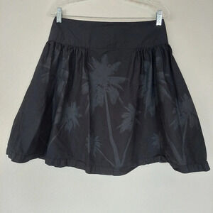 Norma Kamali Palm Tree Print Skirt Black Size 8